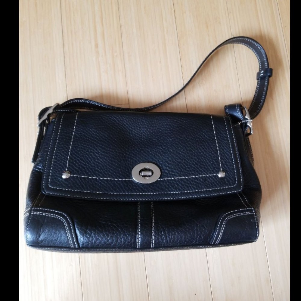 Coach Black Pebbled Leather Satchel